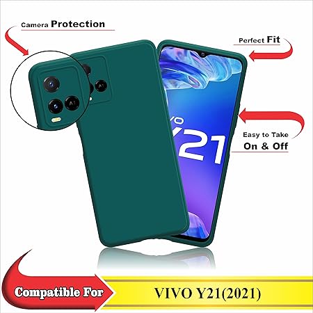 ALFA URBAN Back Cover Case for VIVO Y21 / Y21T/Y21A / Y33 / Y33S / Y33T (Inside Fiber Cloth | Ultra Matte Finish | Elegant Professional Look| Camera Protection Bump) (Green, Blue, Black.)