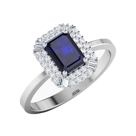 GIVA 925 Sterling Silver Midnight Blue Ring