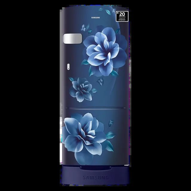 SAMSUNG Stylish Grande 223 Litres3 Star Direct Cool Single Door Refrigerator with Anti Bacterial Gasket (RR24D2Z23CU/NL, Camellia Blue)
